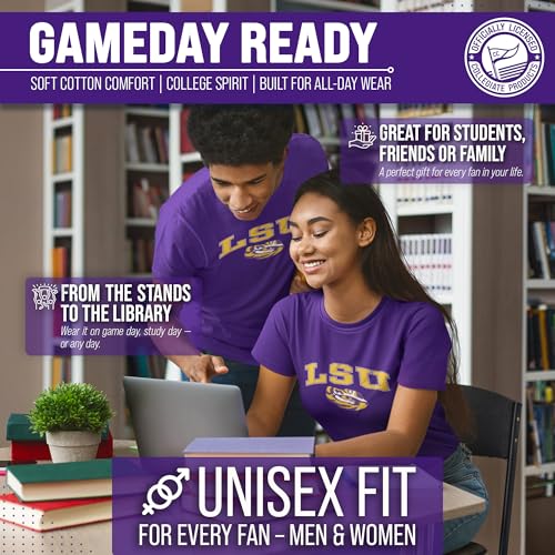 Image of NCAA Gameday Cotton T-Shirt for Men and Women | Officially Licensed NCAA Tee - Preshrunk Ring-Spun Cotton - Screen-Printed Team Logo