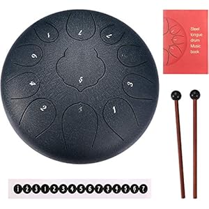 Topnaca Stalen Tongtrommel 11 Nota’s 12 Inches, Tanktrommel C Key Percussie Instrument met Drum Mallets, Draagtas…