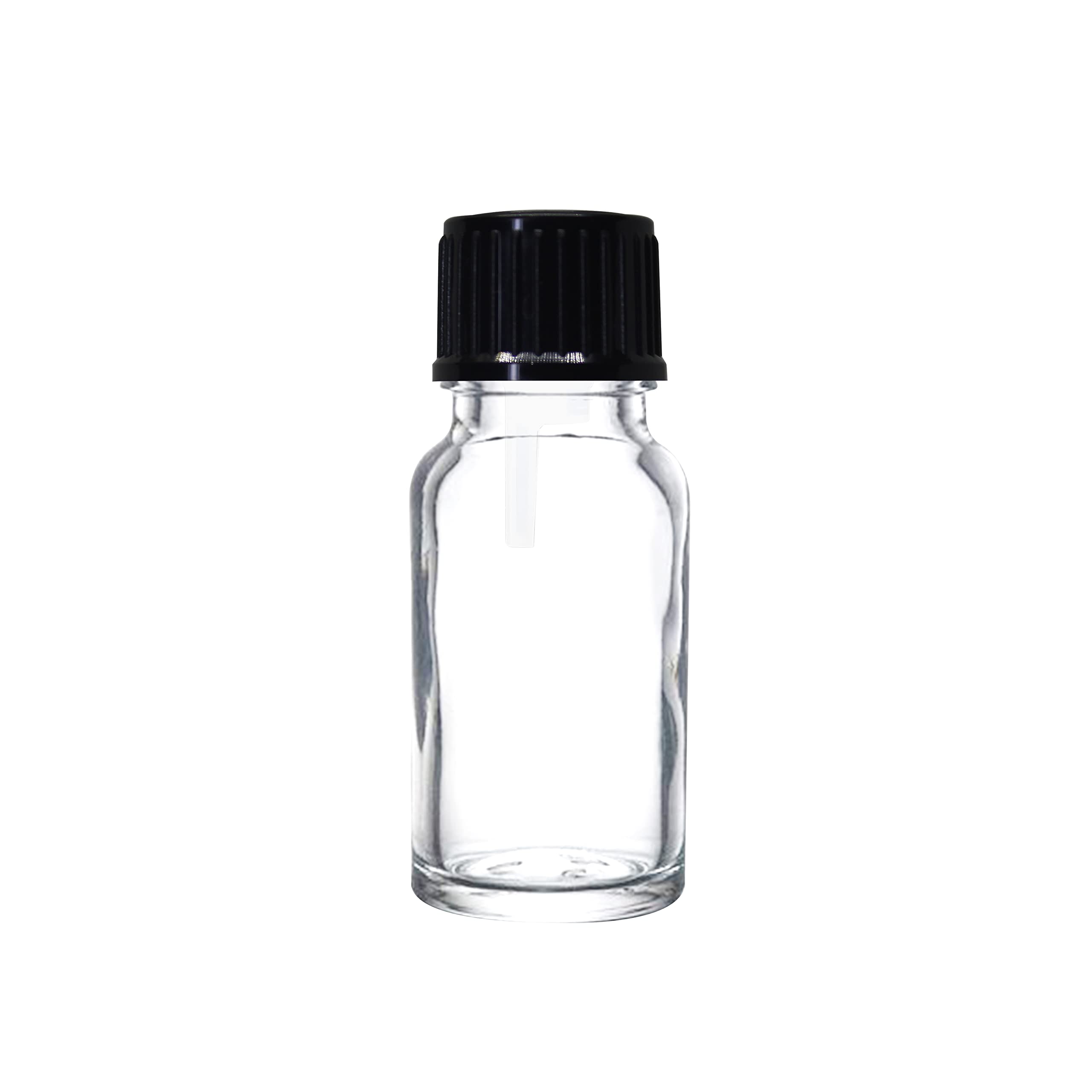 nsb herbals10 ML Clear / Transparent Round Empty Glass Bottle + Euro Dropper + Black Cap, Refillable, Leak Proof For Essential Oils, DIY Perfumes (Pack of 3)