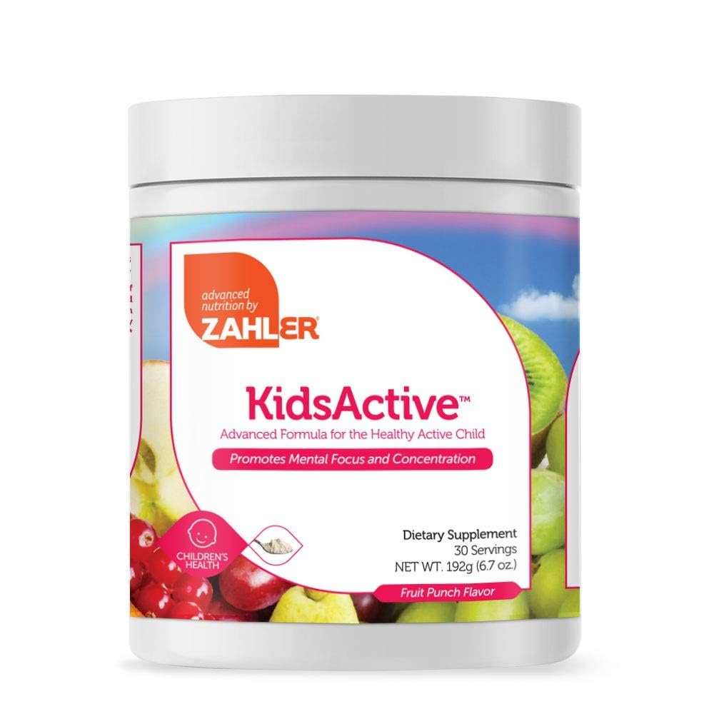 KidsActive, Kids Concentration Formula Powder, All Natural Children’s Supplement Supporting Focus, Certified Kosher, 30 Servings Fruit Punch Flavored Powder