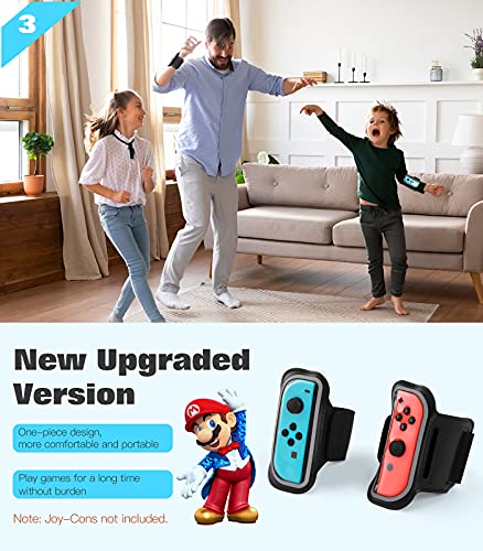 TiMOVO Wrist Bands Straps Compatible with Nintendo Switch Just Dance 2022 2021 2020 2019, Switch Sports, Switch Zumba Burn It Up, Cardio Boxing Series,(2 Pack) Adjustable Elastic Armband for Joy-Con