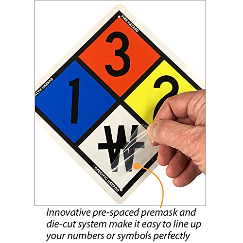 Smartsign Nfpa Adhesive Label Kit (Placard, Digits & Symbols) | 8.5" Tall (Tip-To-Tip) Diamond Laminated Vinyl #TOP4
