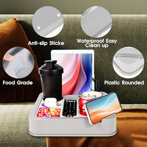 Finthech TY001 Couch Cup Holder Tray ,Finthech Food-Grade Silicone And Plastic Couch Caddy thumb #4