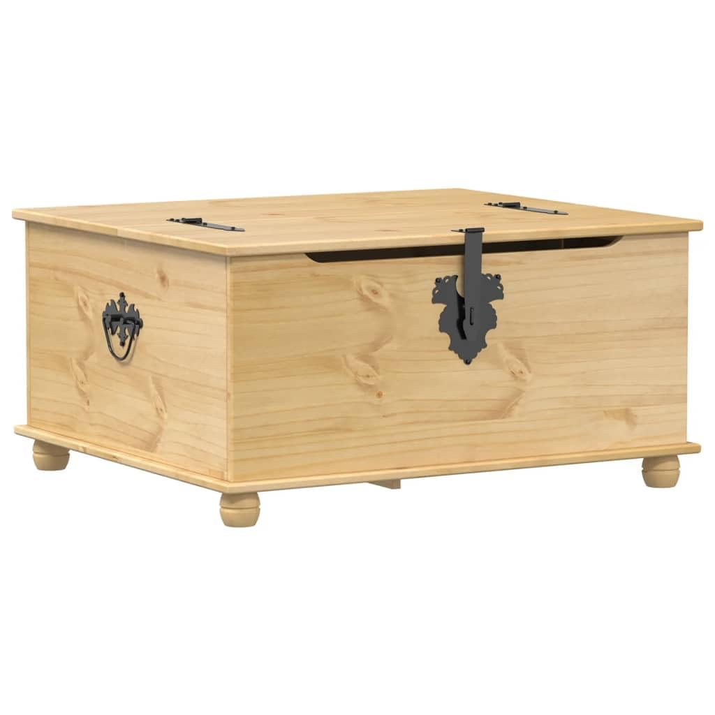 Baúl Corona 90 x 78 x 45 cm, madera maciza de pino, caja de madera