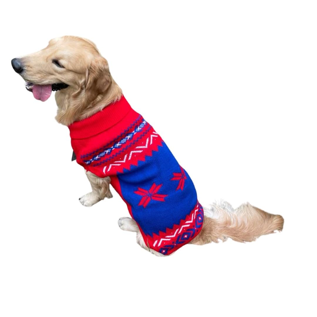 Waggytails Dog Sweater- Winter Cold Weather Protection - Wind Proof - Soft & Warm Thick Padded Dog Winter Sweaters - Stretchable Sweaters for Dog - Red - Size-X -Small - Neck Size - 8 INCH (B0CN3RPDDM) Amazon Price History, Amazon Price Tracker