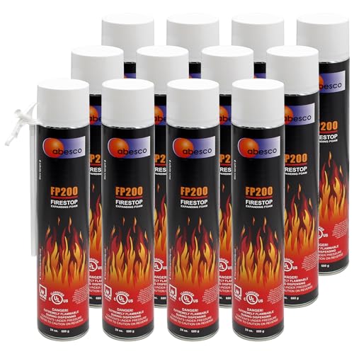 Abesco FP200 Fire Rated Expanding Foam Firestop Flame Resitant - Case 12 Cans x 24oz