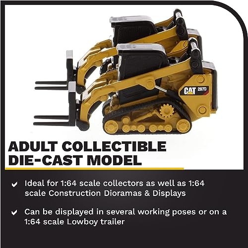 Diecast Masters 1/64 Caterpillar 272D2 Skid Steer Loader and Caterpillar 297D2 Compact Track Loader Set of 2 85693 - Image 3