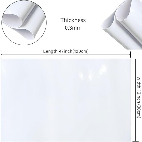 Miniatura 3 de JINR Snow - Hojas de cuero de vinilo de gelatina de color sólido, impermeable, fotorresistente, rollo de tela de PVC suave, 12 x 47 pulgadas para