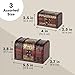 Juvale Wooden Treasure Chest Set - 3 Nesting Boxes, Brown Floral - Decorative Storage & Jewelry Box with Hinged Lid, Vintage Antique Decor