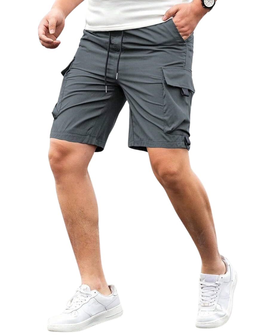 PeppyzoneMen's (S to 5XL) Dry Fit Nylon Sports Shorts with Zip Pocket, Athletic Lightweight Activewear Shorts