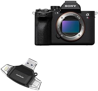 BoxWave Smart Gadget Compatible with Sony a7R V - AllReader SD Card Reader, microSD Card Reader SD Compact USB for Sony a7R V - Jet Black