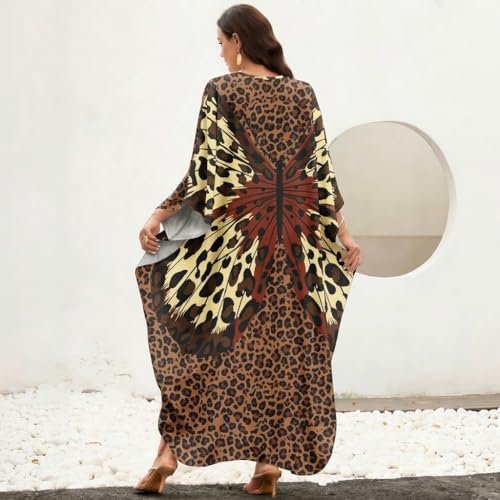 Image of MAKABO Kaftan Dresses for Women, V Neck Moo Moos Colorful Print Cover Ups Caftan Beach Dresses for Swimwear