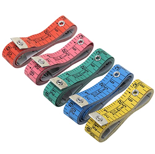RAAJSEE Flexible Tape Measure 5 pc Set | Accurate Measuring Tape for Body, Weight Loss &amp; Medical Measurements | Dual Scale Cloth Sewing Tailor Ruler 150cm/60inch