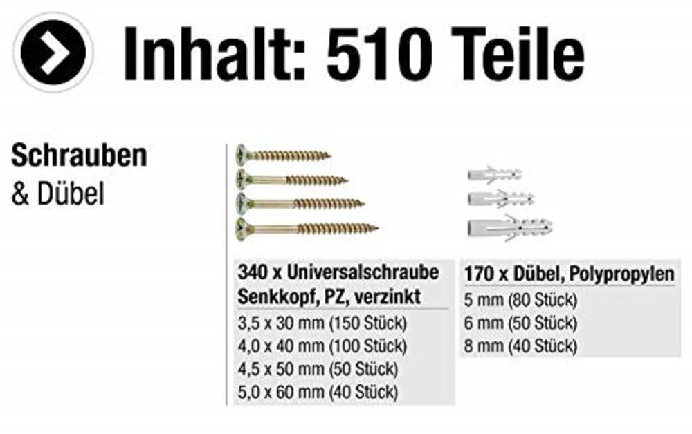 Set Viti Maestro 380 Pezzi - Per Truciolare, Legno, Legname, Con Scatola Organizzata - Foto 9