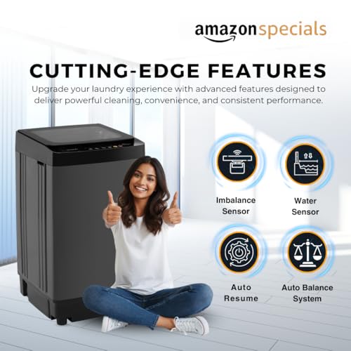 Image of ionstar 7.5 KG 5 Star Fully Automatic Top Loading Washing Machine | 10 Ai+ Washing Programs | Heavy Duty | Dual Action Magic Filter | Deep Clean | Soft Closing| Powerful Copper Motor | 75HYDRO-G6BG-N1