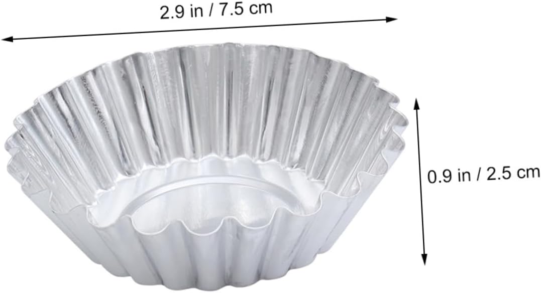 LABRIMP 100pcs Aluminum Alloy Tart Non-stick Muffin Baking Cups Cupcake Molds for Bakery Use Easy Release and Practical Kitchen Tool