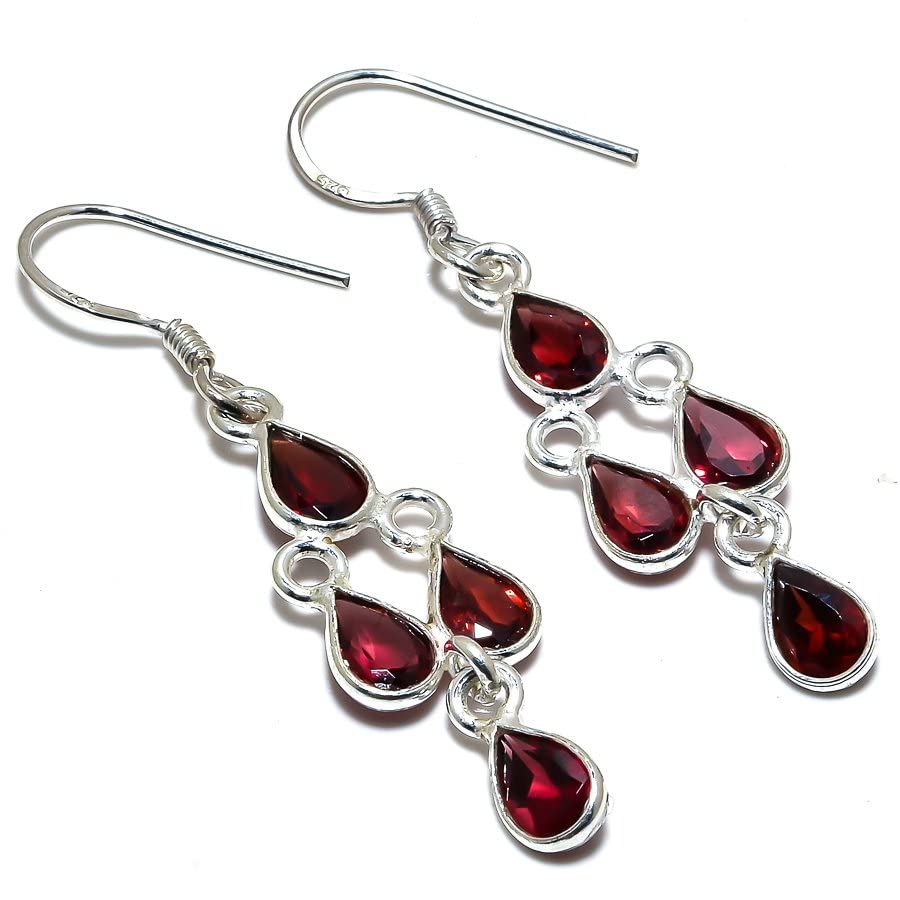 Garnet Natural Gemstone Earrings Handmade Earrings 92.5 Sterling Silver Earring CE-31 (B09ZVR9BVW) Amazon Price History, Amazon Price Tracker