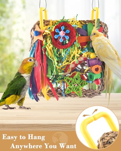 Vogelspielzeug, ERKOON Nymphensittich Futter Wellensittich Spielzeug Bird Feeder Toy for Parakeets Papagei Kauspielzeug,Vögel Am Käfig Installieren Können für Alle Papageien & Vogel (Rosa) – Bild 6