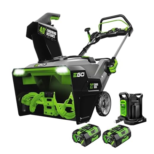 EGO Power+ SNT2114 Peak Power 21-Inch 56-Volt Cordless Snow Blower with Steel Auger Two 7.5Ah Batteries and Rapid Charger Included, Black