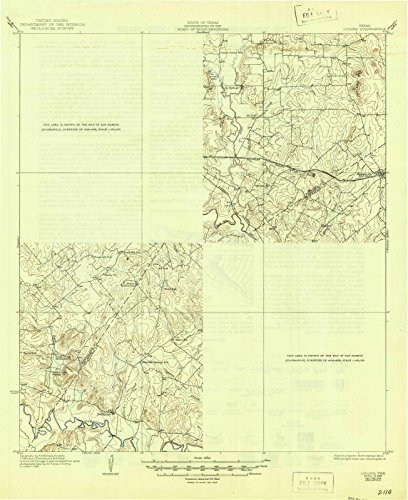 Texas Maps - 1929 Luling, TX - USGS Historical Topographic Wall Art : 24in x 30in