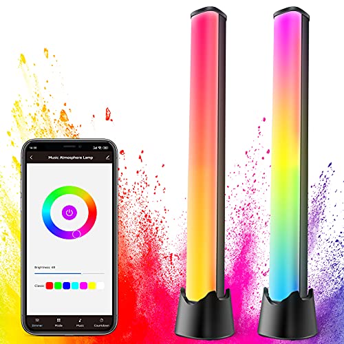 Smart LED Light Bars, RGB Music Ambiance Lighting with 6 Scene 13 Color Changing Modes, Bluetooth Color Light Bar Voice Sound Control for Entertainment, PC, TV, Room Decoration(Black)