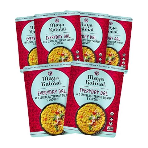 Maya Kaimal - Organic Indian Everyday Dal - Red Lentil 10oz - Fully Cooked with Butternut Squash and Coconut - Vegan - Microwavable - Ready to Eat Meals- Pack of 6 Cover