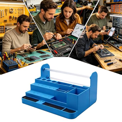 Support de tournevis multi-compartiments pour établi et outils de réparation