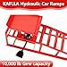 2 Pack Hydraulic Car Ramps, Auto Car Truck Service Ramps, 5 Ton Steel Auto Service Lifts with Pedal, Professional Grade Truck Repair Lift for Garage, Red