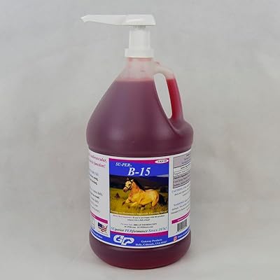 B-15 Vitamin Supplement for Horses - Equine Vitamin B-15 Liquid for Performance Support - Supports Normal Cardiovascular Immune & Muscle Function - 1 Gallon + Pump, 4 Month Supply
