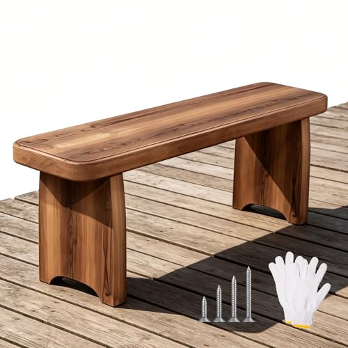 Genérico Banco de Madera Maciza Rústico para Entrada y Pasillo, Taburete Rectangular Sin Respaldo para Zapatos, Asiento de Comedor y Salón, Diseño Natural 60-150cm Soporte para Plantas(L80xW20xH15cm)