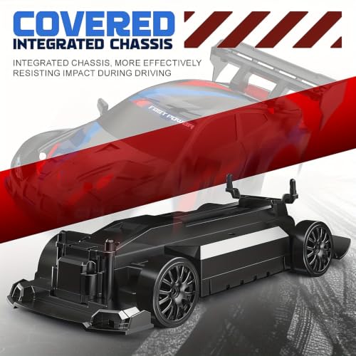 Image of FLYTEK RC Drift Racing Car 1:24 Scale 4WD 2.4GHz 20 Kmph (White and Red) | LED Lights, Replaceable Tyres, Flexible PVC Shell, Multi-Player Support, USB Rechargeable