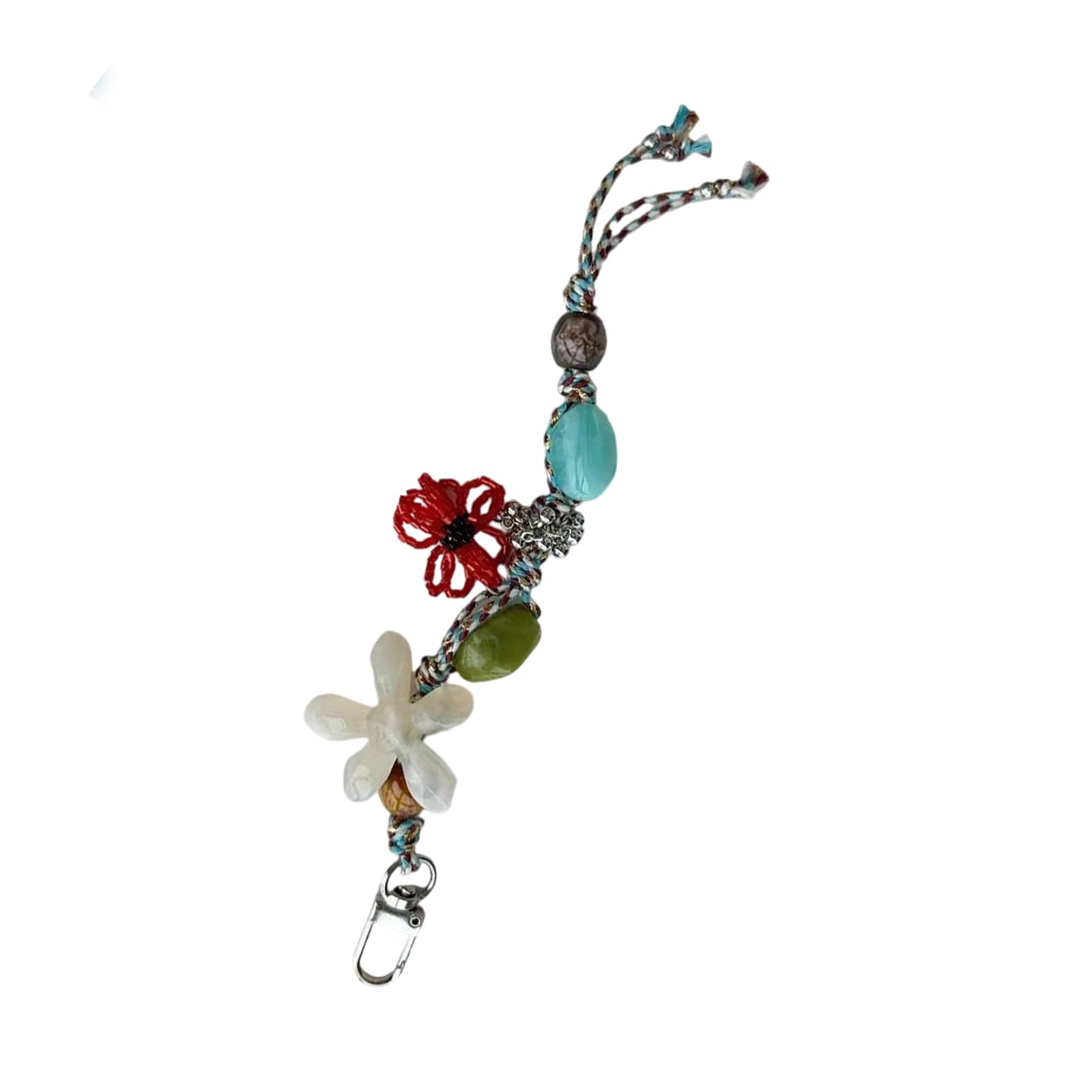 NEWFT Artistic Beaded Charm Keychain User Friendly Phone Lanyard Strap Versatile Jewelry Accessory for Women Lady