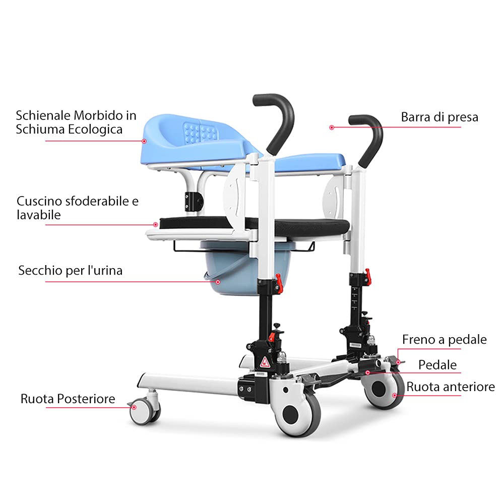 Imbracatura per Sollevatore Disabili Elettrico - JABALUX Letto Elettrico per Disabili Aiuta gli Anziani a Salire Facilmente Sulla Sollevatore Anziani per Fare il Bagno Mangiare e Andare in Bagno