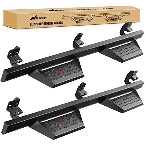Image of Nilight Running Boards Compatible for 2009-2018 Dodge Ram 1500 Crew Cab 2019-2024 1500 Classic 2010-2024 2500 3500 4 Inch Drop Side Steps Bolt-on Black Powder Coated Nerf Bars