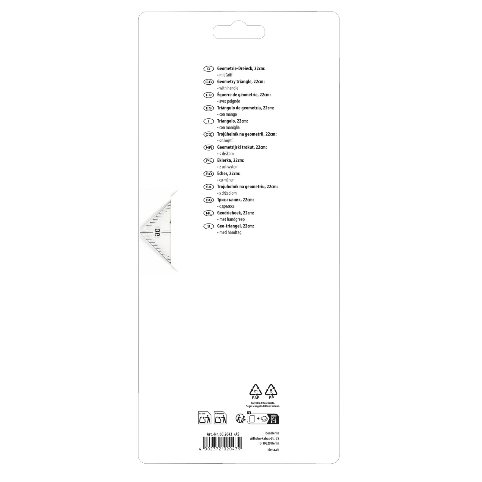 IDENA 602043 Geo Set Square with Handle 22 cm : Amazon.co.uk