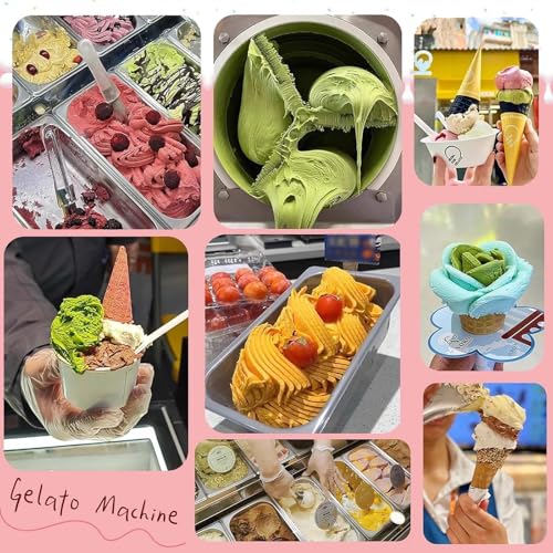 Elektrische Eis- Und Softeismaschine, 30 L/H, Kommerzielle Spaghetti-Eis-Nudelpresse, Italienische Gelato-Maschine Mit 4 Verschiedenen Edelstahlformen,White – Bild 8