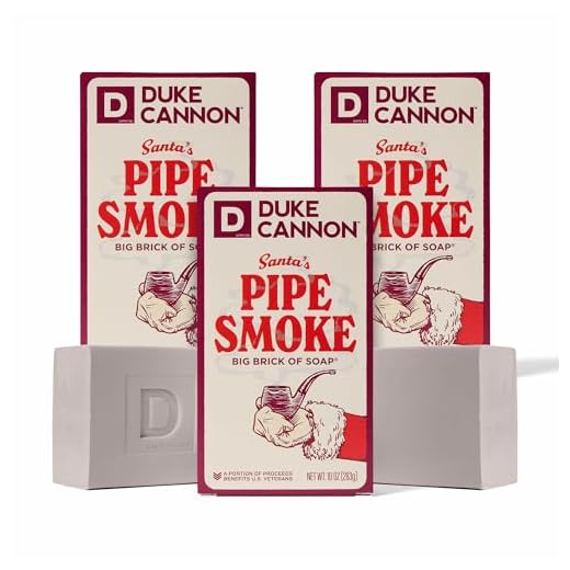 Duke Cannon Holiday Limited-Edition Santa's Pipe Smoke Big Brick of Soap - 10oz Bar, Triple Milled, Supports U.S. Veterans