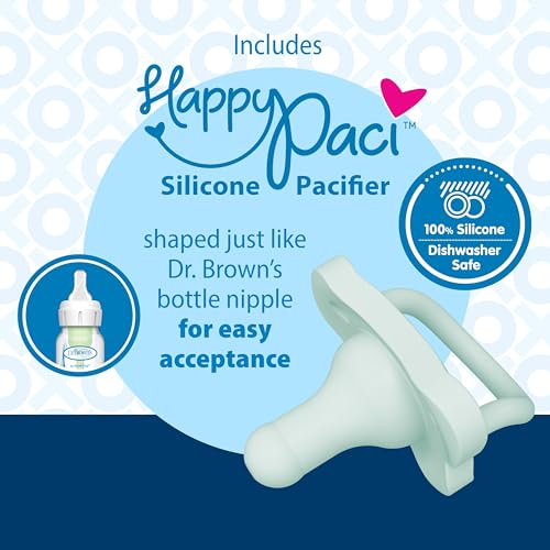Dr. Brown's Lovey Blanket with Teether Ring and HappyPaci 100% Silicone One-Piece Pacifier, Soothing Security Blanket Set for Baby, Peach Suns, 0m+ - image 6