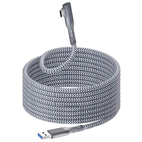 dethinton Compatible for Oculus Link Cable 5m, Nylon Braided USB 3.0 Type A to C 5Gbps VR Headset Charging Cable for Oculus Quest 2/1 / Rift S, High Speed Data Transfer for Gaming PC Cover