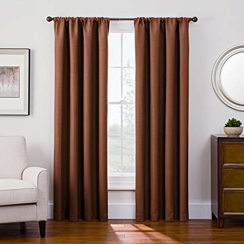 Keeco Antique Satin Domain Rod Pocket Style Room Darkening Window Panel, 52" x 63", Rust