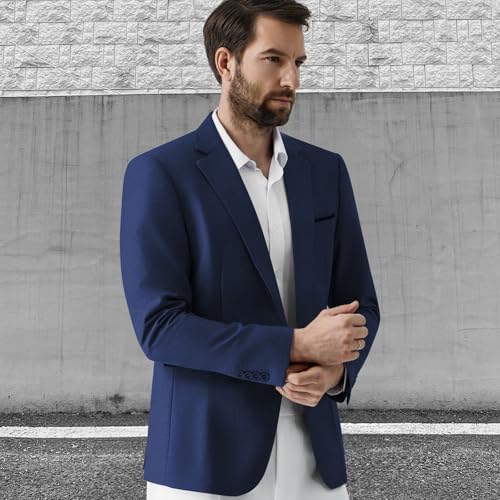 Autsel Mens Blazer 1 Button Casual Slim Fit Blazer Jacket Business Lightweight Suit Jackets Wedding Tuxedo - Image 3