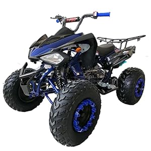 X-PRO 200cc Sports ATV with Automatic Transmission with Reverse, LED Headlights, Big 23″/22″ Tires! (Factory Package, Blue)