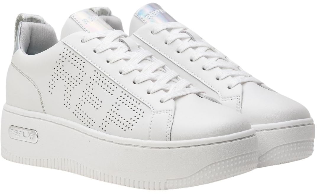 REPLAY Women's Epic High Perf Trainers, 061 White, 2/2.5 UK