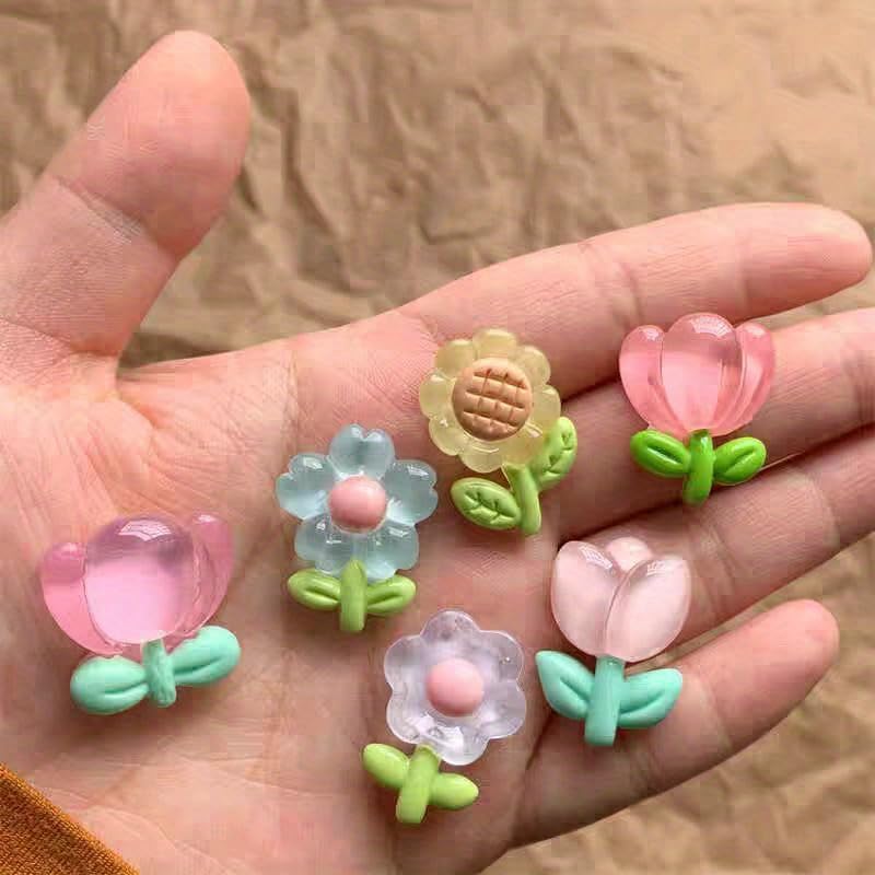Set 6 imanes decorativos de flores para refrigerador miniatura 3