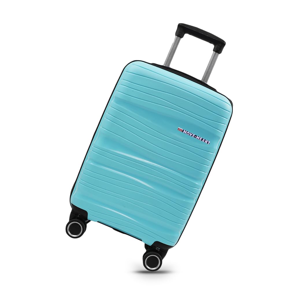 WanderWares Small Cabin Suitcase 55 Cm 8 Wheels Number Lock Poly Propylene S.Green Trolley Bag for Men & Women | 360 Degree Wheeling System Luggage | Trolley Bags for Travel discount deal