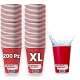 Terryshop74 Gobelets en papier mod 180 XL Boissons chaudes et froides sodas étanches (XL Rouge, 200, unités)