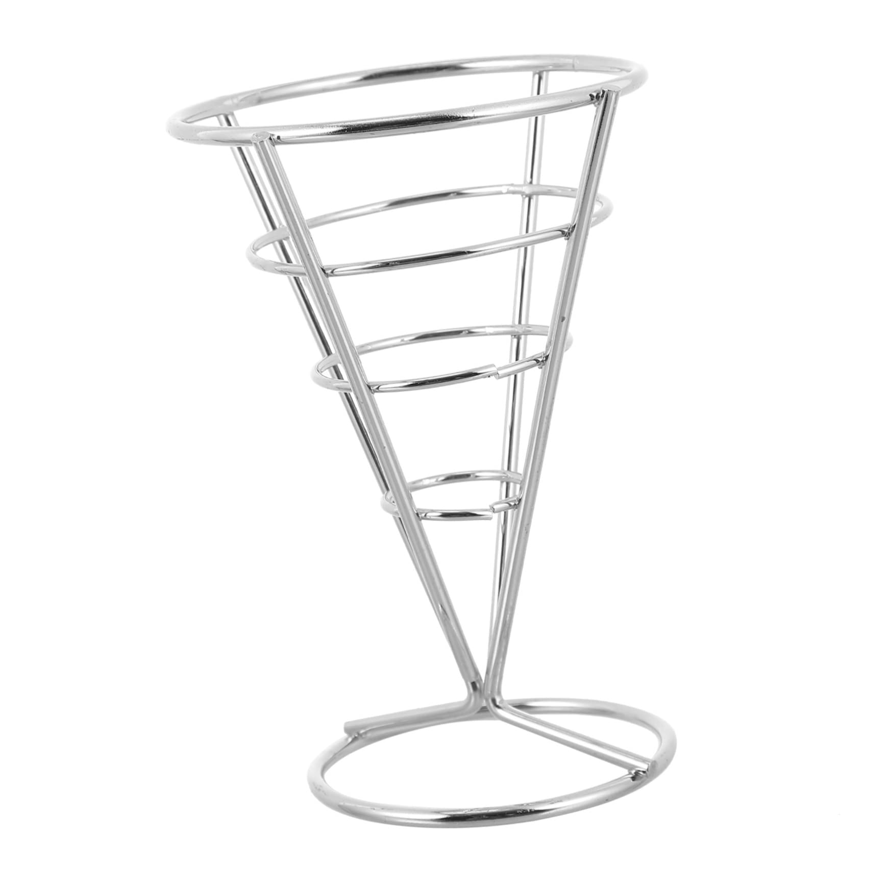 ABOOFAN Fries Display Holder Iron Fried Chicken Rack Creative Tableware Fries Rack Wire Bowl Cone Shape Display Stand