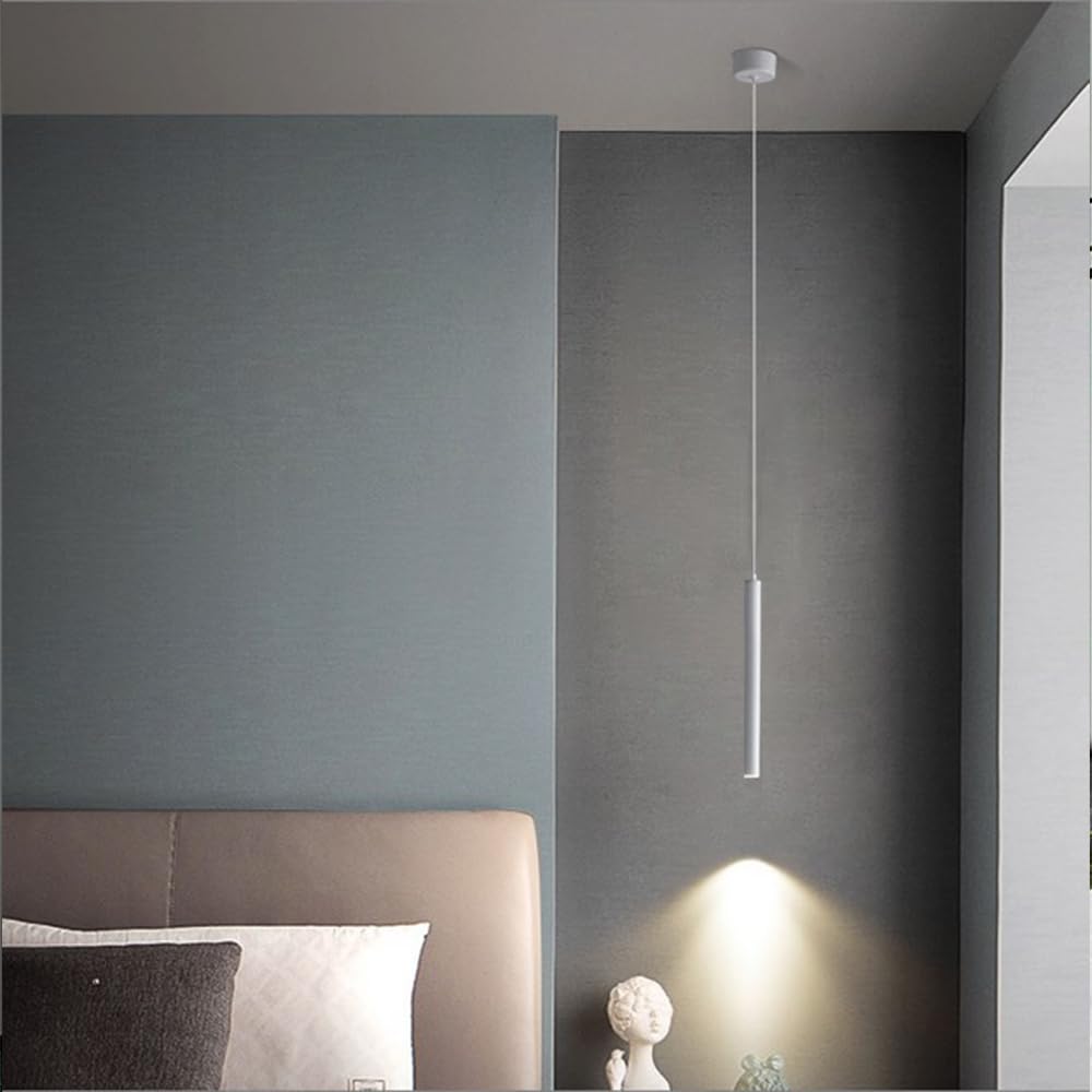2 Pezzi Lampada a sospensione LED Lampadario Moderno Design Minimalista Lampada da soffitto LED Bianco Plafoniera Alluminio per Sala da pranzo Camera da letto Soggiorno Ristorante