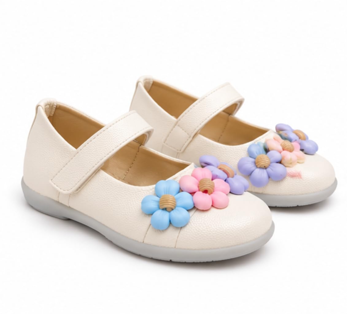 footpedia style meets comfort Footpedia Kids Genuine Leather Belly Flats | PU Sole Casual Shoes | Decorative Flower Design | Children Daily use-picture-37