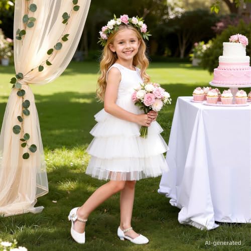 Image of Motasha Sparkly Girls Dress Shoes Kids High Heels Toddler to Big Kid | Glitter Closed Toe, Rhinestone Bow Straps, Hook-and-Loop Closure, Low Heel, Anti-Slip Outsole for Wedding Birthday Parties
